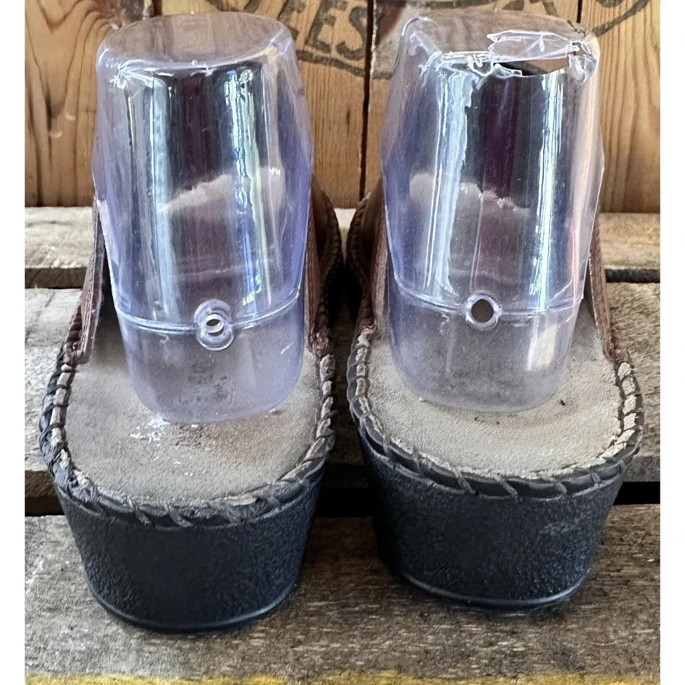 Duck Head Sandals Leather Slides‎ Brown Woven Artisanal Open Toe Women's 9 M